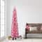 6ft. Pre-Lit Pink Tinsel Artificial Tree, Clear Lights